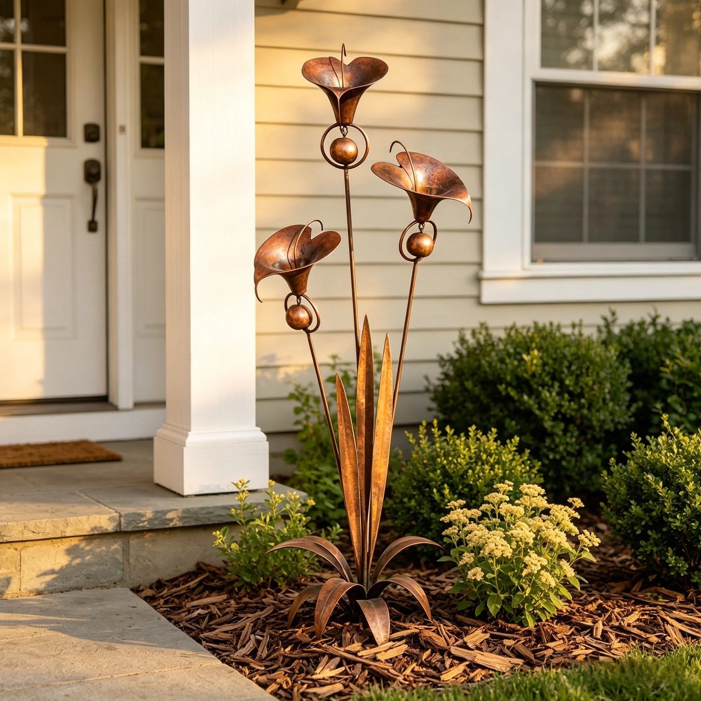 Copper Calla Lily Garden Chime Set – A Peaceful Touch for Flower Lovers 🌿🔔