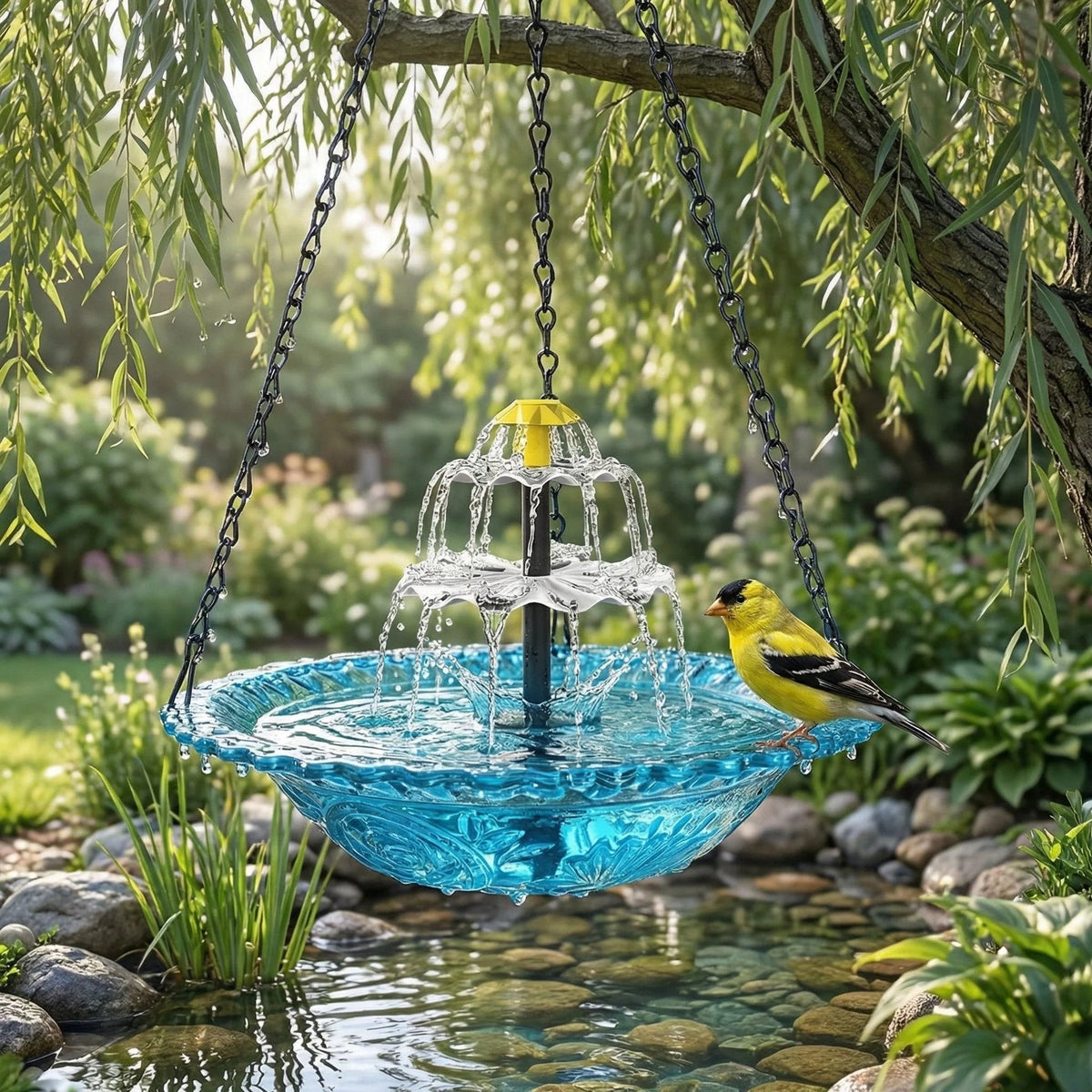 🔥46% Off--Solar Cascade Hanging Bird Bath Fountain🎁Buy 2 Free Shipping