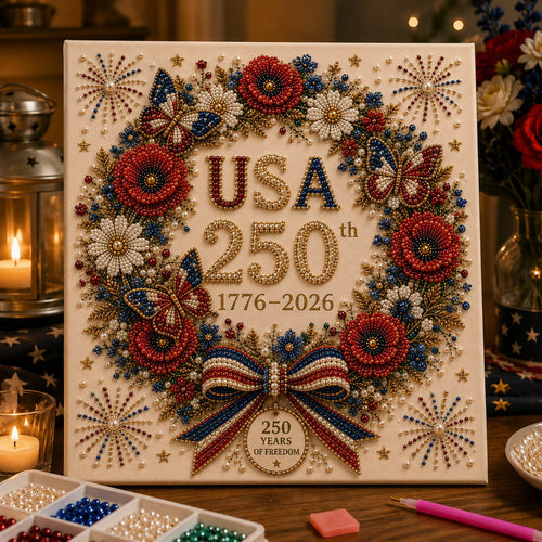 🇺🇸 USA 250th Anniversary DIY Pearl Painting Kit ✨❤️‍🔥