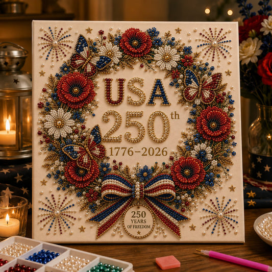 🇺🇸 USA 250th Anniversary DIY Pearl Painting Kit ✨❤️‍🔥