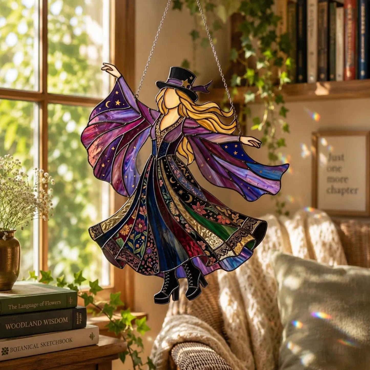 💥 LAST DAY 49% OFF - 💃🤘 Handmade Stained Glass Spinning Suncatcher