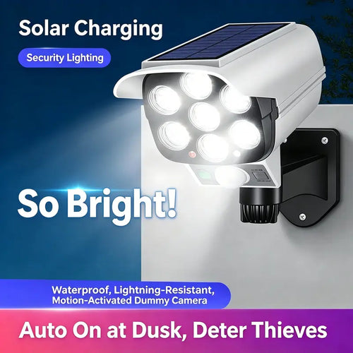 Solar-powered camera-style LED wall light