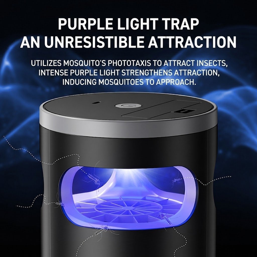 Indoor Insect Trap with Light and Suction Non Zapper Flying Bug Catcher for Mosquitoes Fruit Flies Gnats and Moths