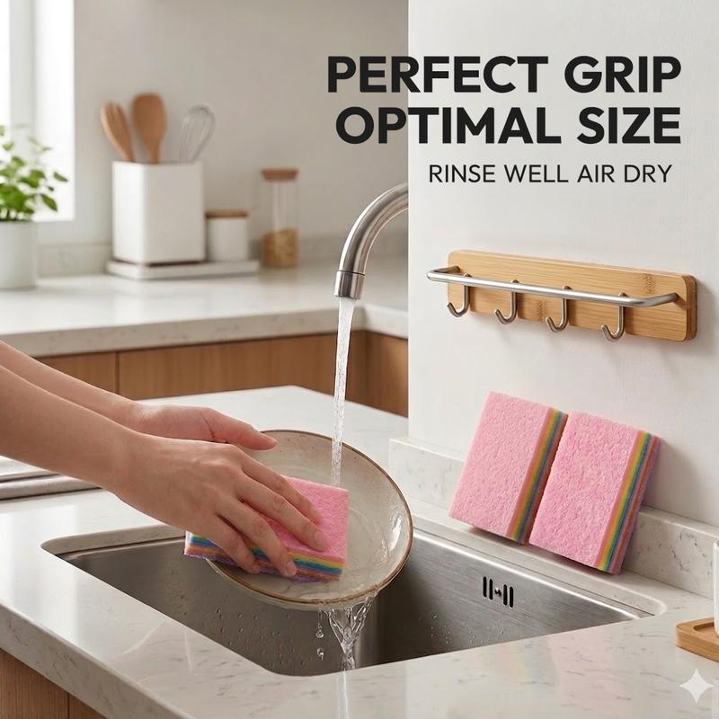 SOPAMI 12-Layer Peelable Rainbow Cleaning Sponge Wipes（3PCS）