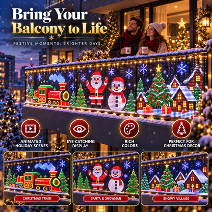 🎄 Smart RGB Pixel Balcony Lights – App-Controlled Animated Holiday Display for Balcony & Window Decor-2m*2m