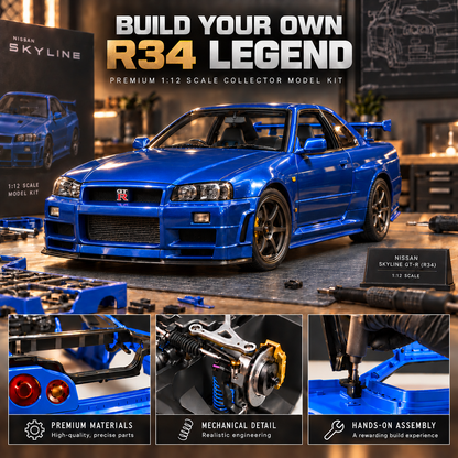 Capo GTR SkyLine GT-R R34 Drift Car Model Building kits 1/12 Scale 2.4Ghz