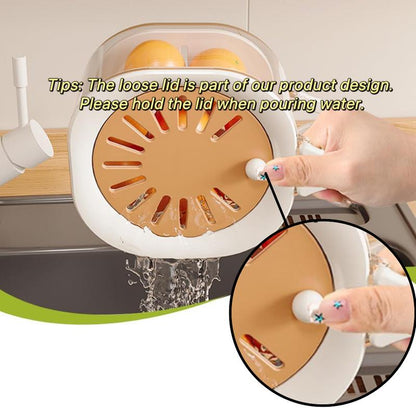 2-in-1 Sturdy Durable Compact Kitchen Colander & Storage Basket Set