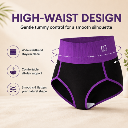 5-Pack High-Waist Seamless Panties – Smooth Tummy Support & All-Day Comfort