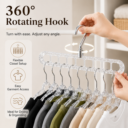 9-Hole Foldable Pants Hanger – Adjustable Anti-Slip Space-Saving Closet Organizer