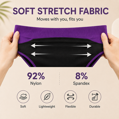 5-Pack High-Waist Seamless Panties – Smooth Tummy Support & All-Day Comfort