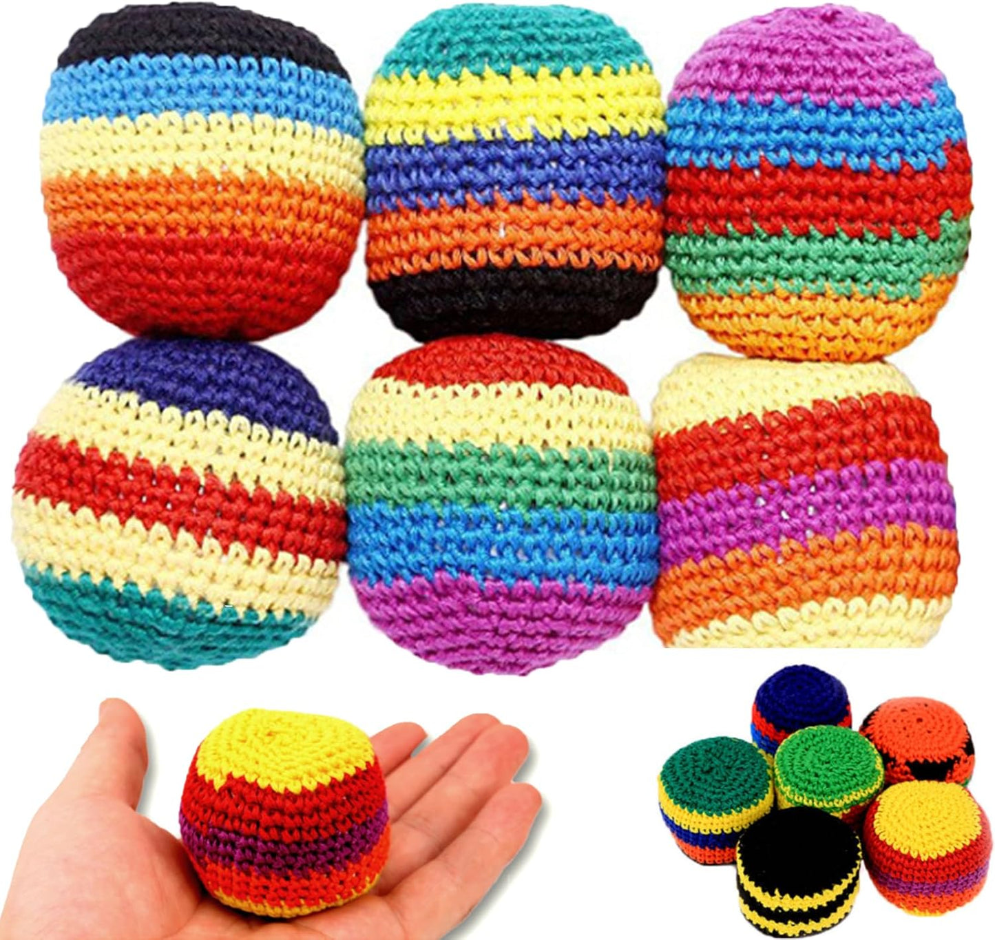 Premium 6-Piece Handmade Footbag Set – Authentic Guatemalan Craftsmanship