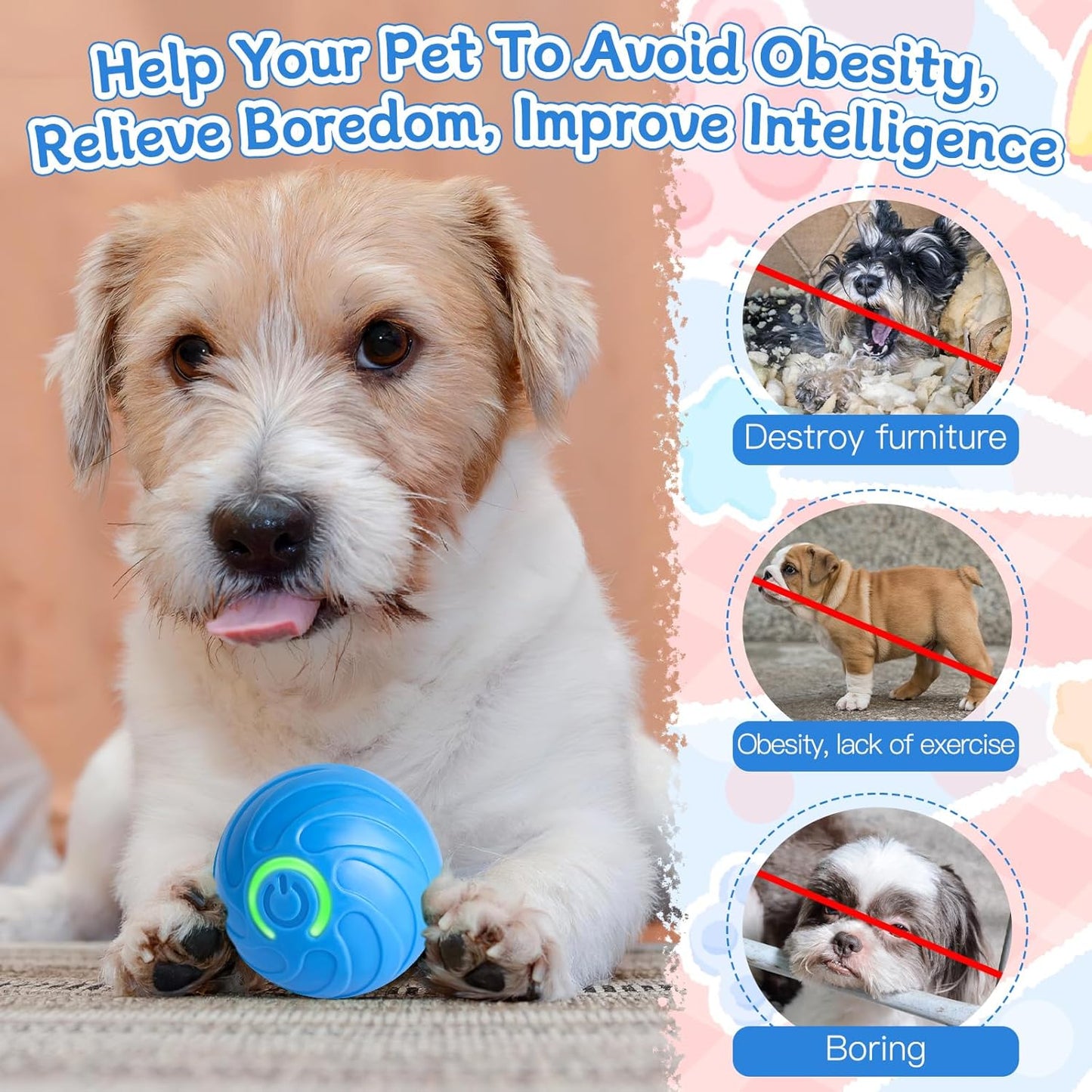 Buy 1 Get 1 Free🔥 Interactive Automatic Dog Toy Ball – USB Rechargeable