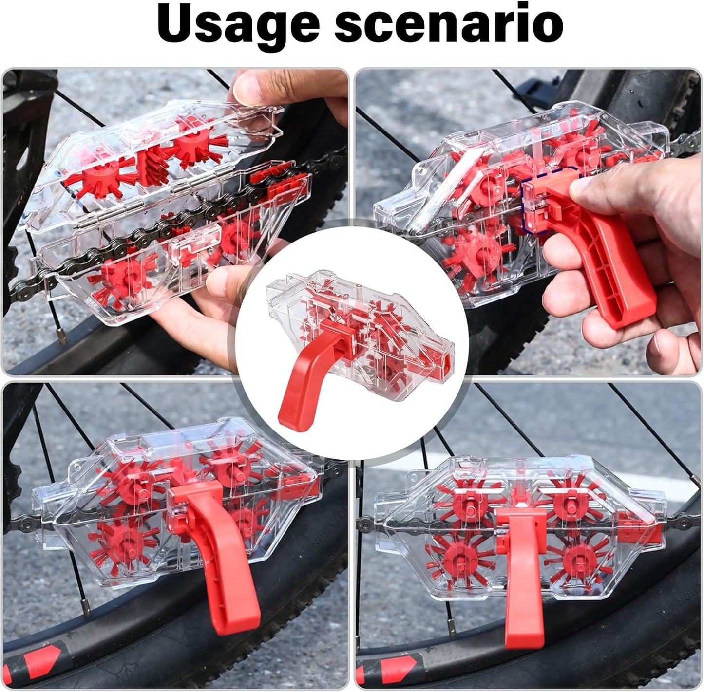 🚴‍♂️ Professional 360° Bike Chain Scrubber | Ultimate Bicycle Cleaner Washer for MTB & Road Bikes ✨