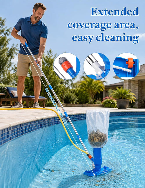 Pool Leaf Vacuum with Telescopic Pole