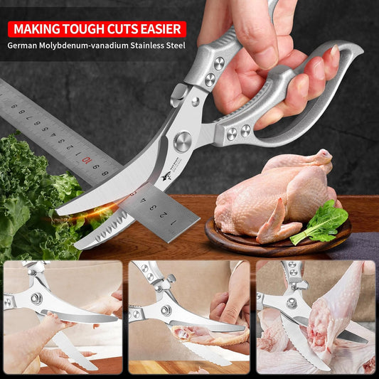 ✂️ LIMITED TIME 50% OFF! 🔥 Heavy-Duty Multifunction Kitchen Shears – 4-in-1 Tool with Fish Scaler, Bottle Opener & Safety Lock 🔪