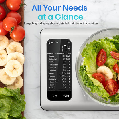 📱AI Smart Food Nutrition Kitchen Scale, Digital Grams and Ounces for Weight Loss