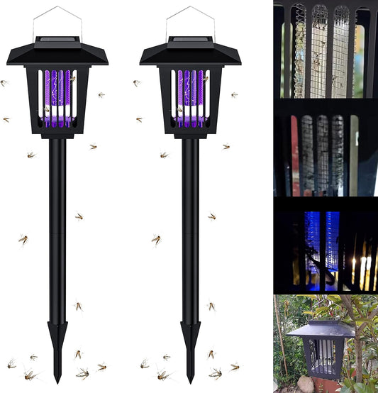 2-in-1 Solar Powered Mosquito Zapper & Weatherproof Garden Pathway Light