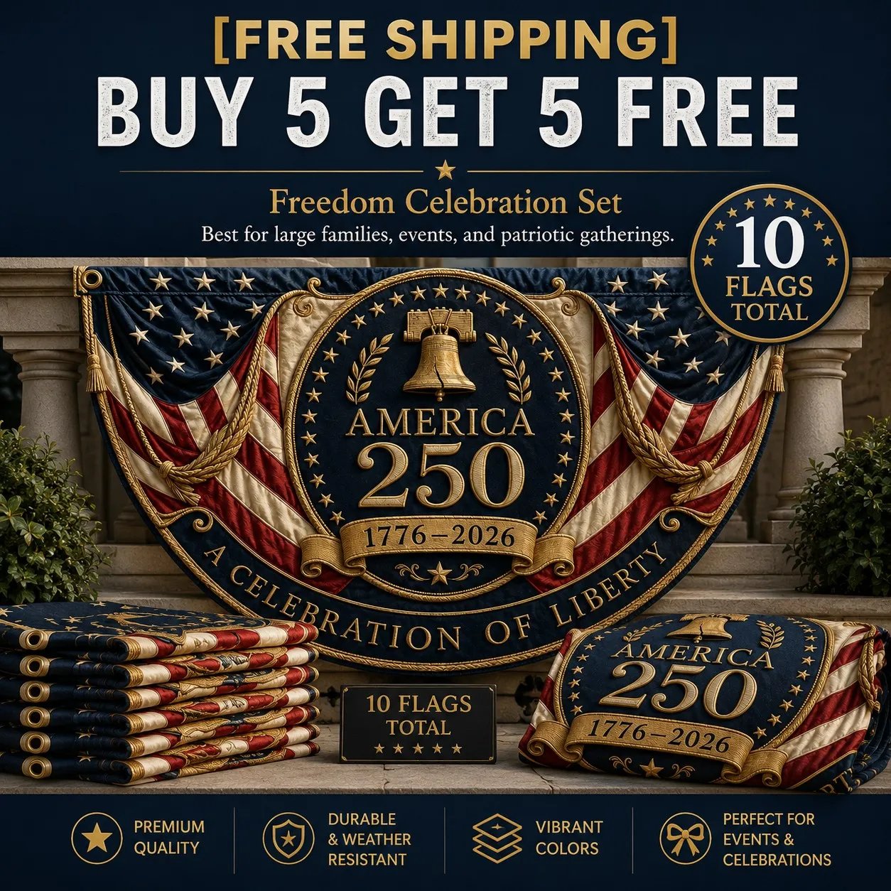 🇺🇸America 250 Fan Bunting Flag A Celebration of Liberty, Heritage, and American Pride 🇺🇸