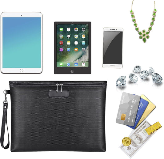 Fireproof Document Bag – Waterproof File Organizer for Cash, Passport, Legal Documents & Valuables