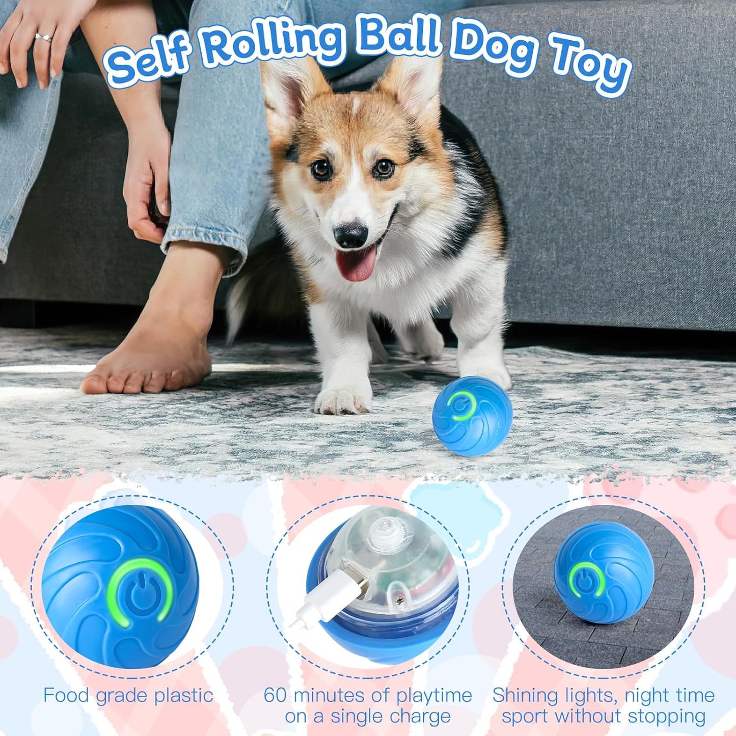 Buy 1 Get 1 Free🔥 Interactive Automatic Dog Toy Ball – USB Rechargeable