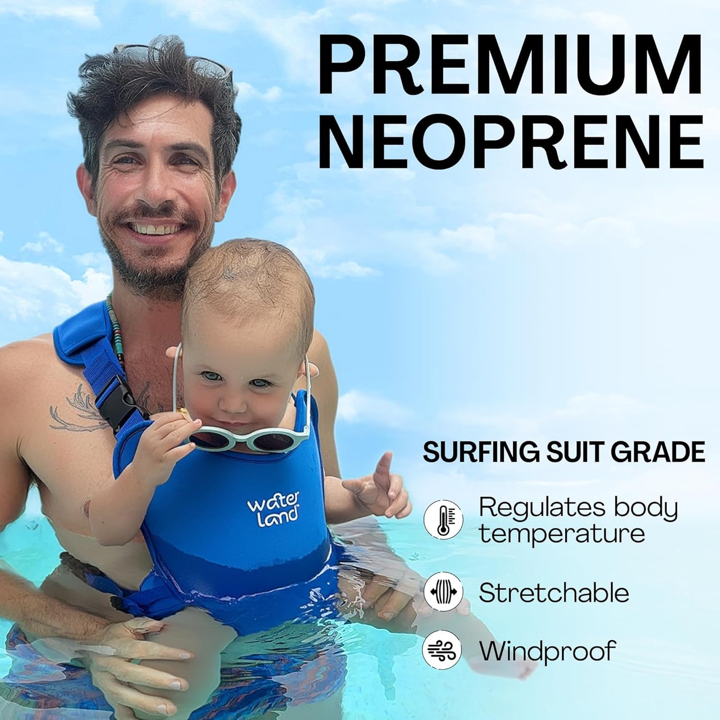 Ergonomic Water Baby Carrier – Quick-Dry Hands-Free Mesh Wrap