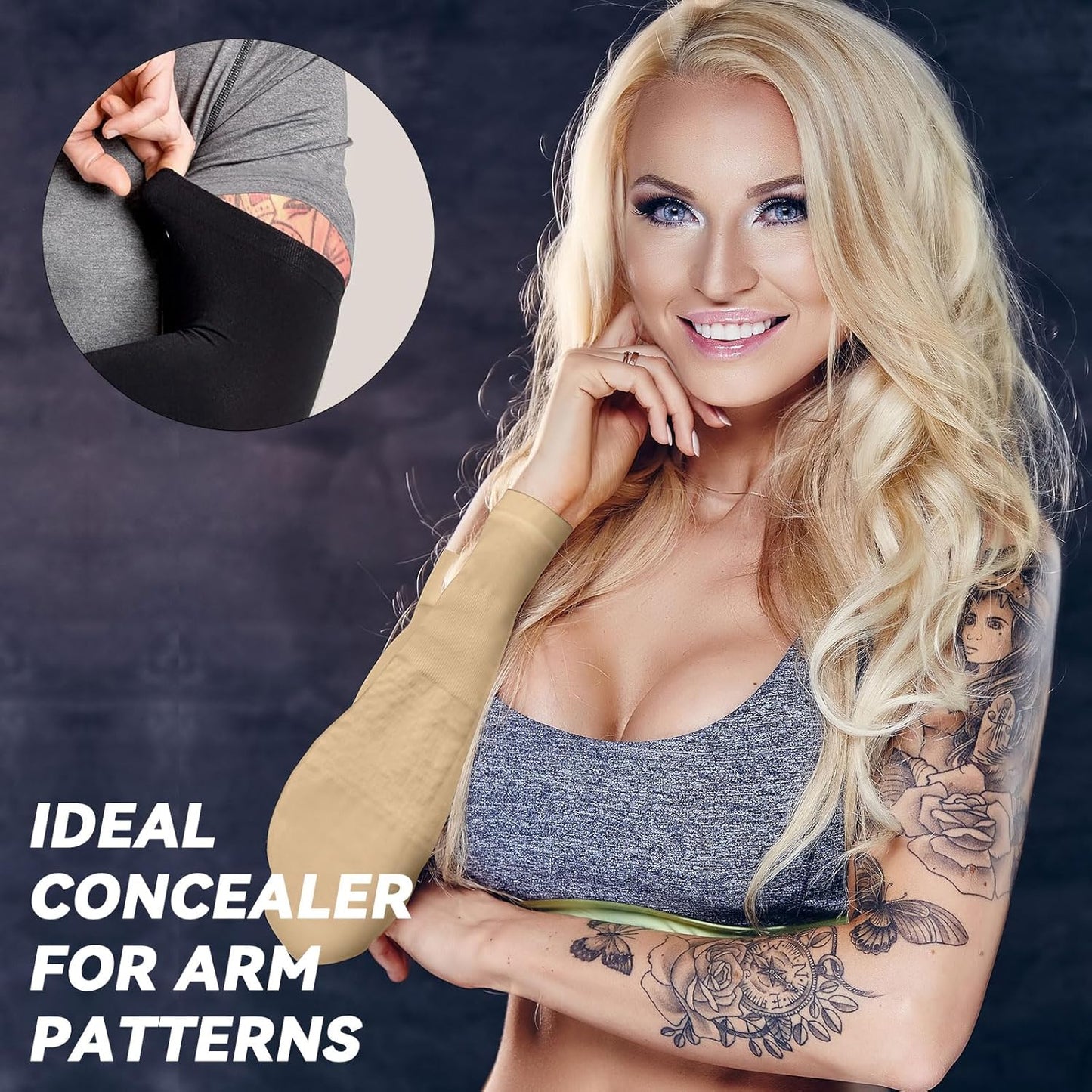 2 Pairs UV Protection Cooling Arm Sleeves for Men & Women UPF 50