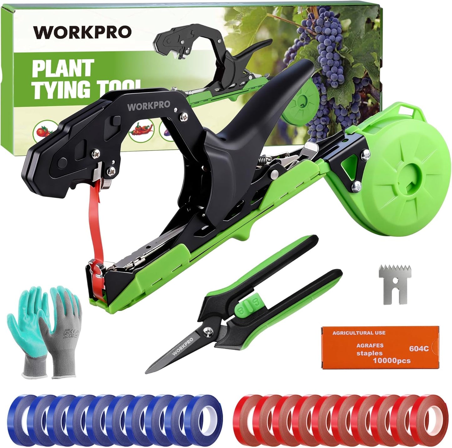 WORKPRO Plant Tying Machine | Garden Vine Binding Tool