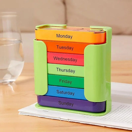7-day Pill Storage Box, 1 Count Portable Large Capacity Pill Organizer, Daily Pill Storage Box