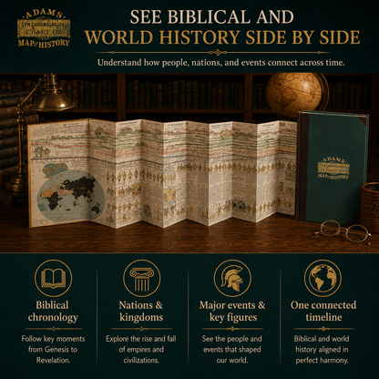 📜 LIMITED OFFER | 6,000-Year Biblical & World History Chart – 23-Foot Fold-Out Timeline for Study & Display