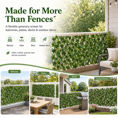 Expandable Ivy Privacy Fence – Retractable Green Lattice Screen for Patio & Garden