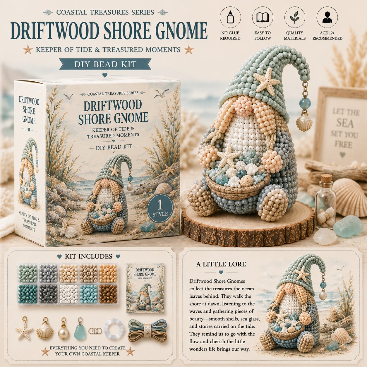 🔥2026 newest style💕Cozy Gnome DIY Bead Kit Collection– Collect All 12 Gnome
