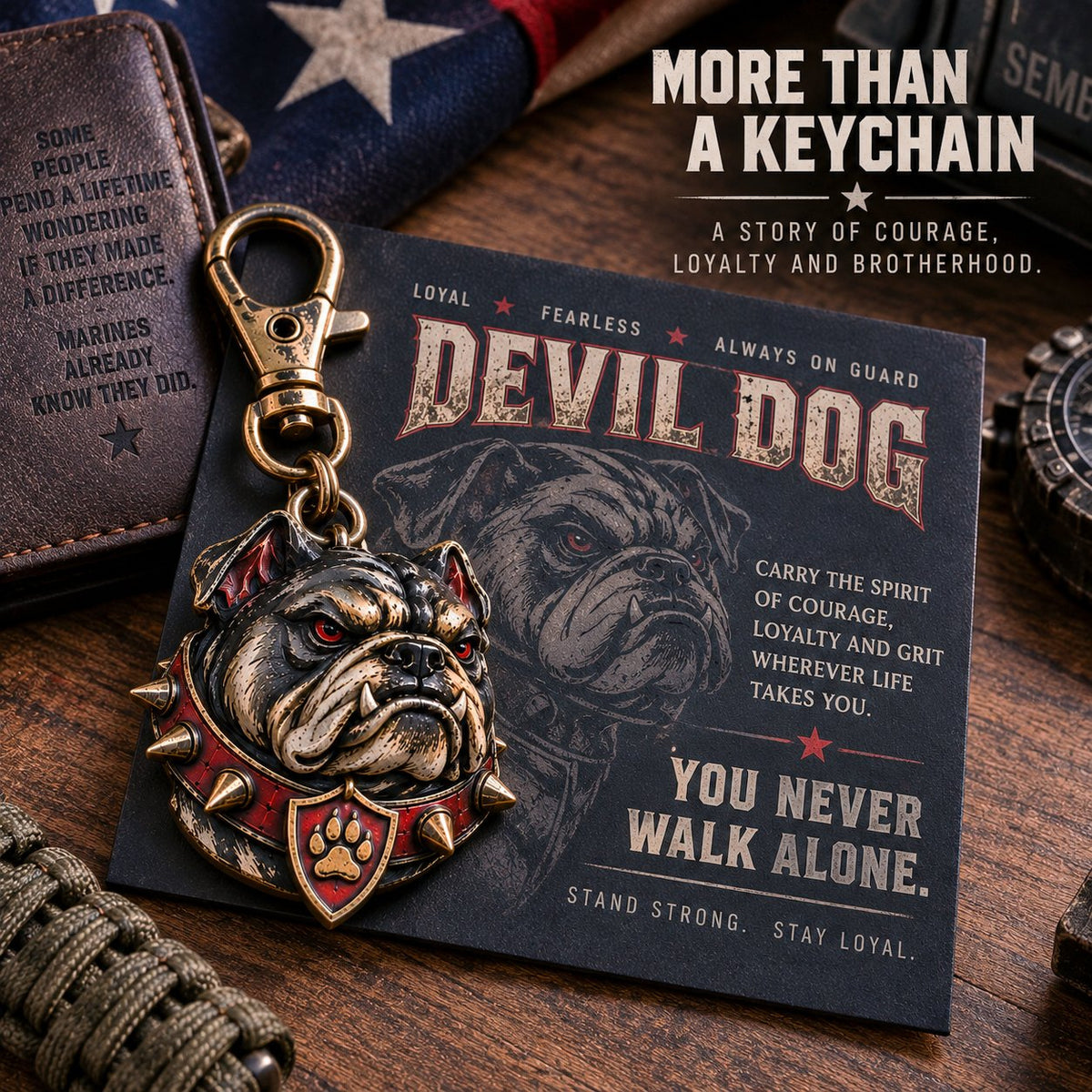  🐶 Devil Dog Guardian Metal Keepsake Keychain