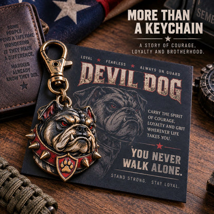  🐶 Devil Dog Guardian Metal Keepsake Keychain