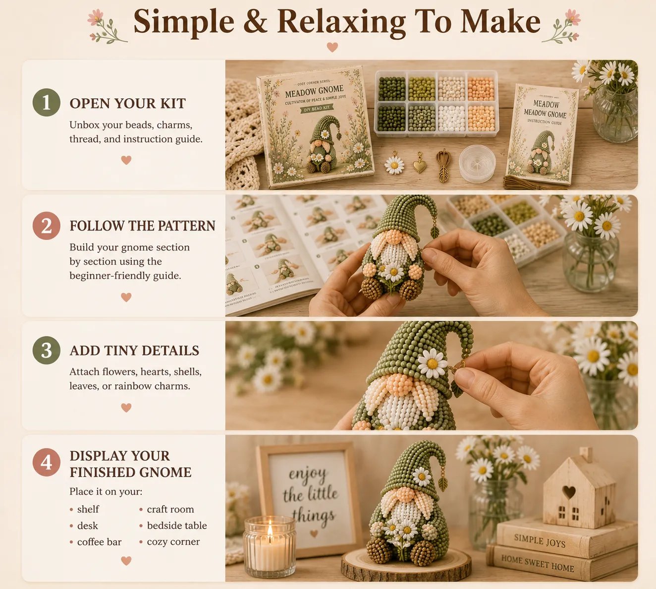 🔥2026 newest style💕Cozy Gnome DIY Bead Kit Collection– Collect All 12 Gnome