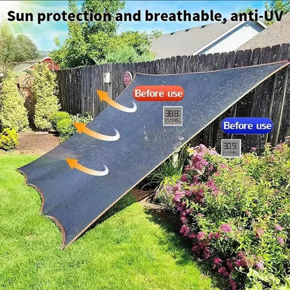 🎖️90% Blackout Cloth (Black) - 10 x 13ft UV-Resistant Shade Net with Reinforced Rivets,