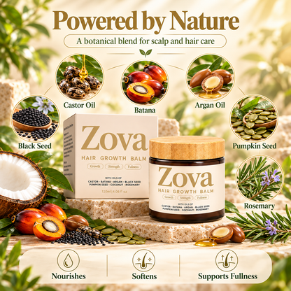 🌿✨ Nourish Your Scalp, Love the Look of Your Hair – Zova Botanical Hair Balm