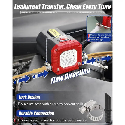 12V 80W Oil Extractor Pump, Oil Removal Transfer Suction Pump for Fluid Change