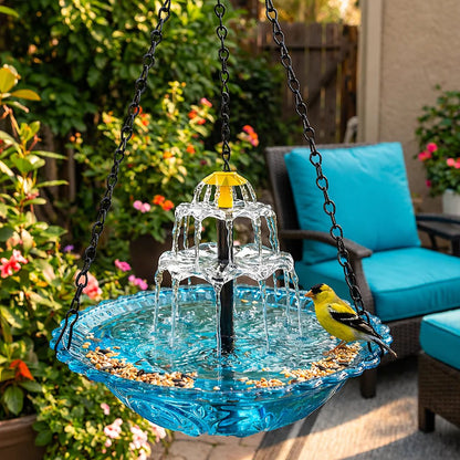 🔥46% Off--Solar Cascade Hanging Bird Bath Fountain🎁Buy 2 Free Shipping