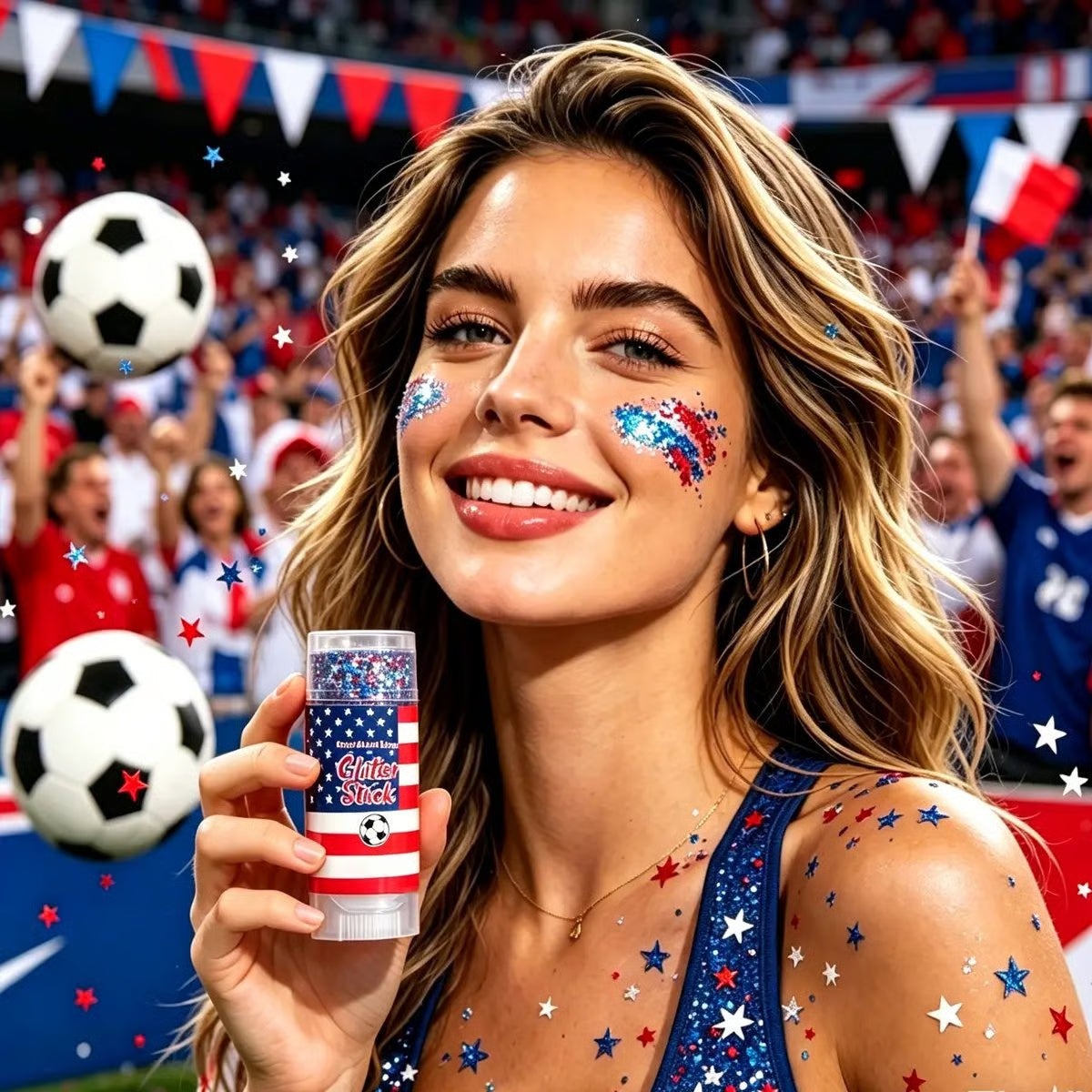 🦅4th of July Glitter Stick✨🔔Red, White & Blue Body & Hair Sparkle🔔