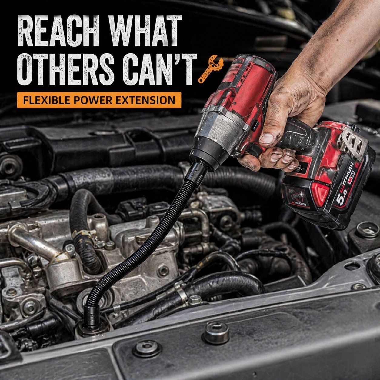 🔥 🔧🌀 1/2" Flexible Socket Extension Bar! Conquer Tight Spaces in Seconds🔩🚗