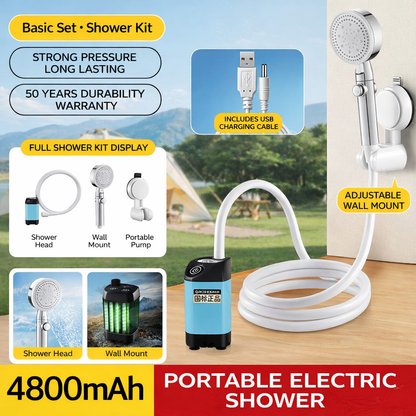 Portable Rechargeable Camping Shower Pump Kit