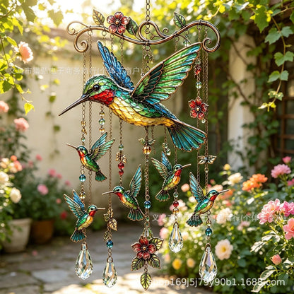 🌸Elegant Hummingbird Garden Wind Chime Suncatcher