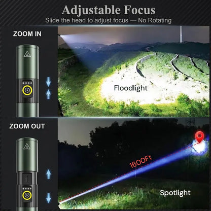 🔦 5-Color Tactical Flashlight – Ultimate Multi-Purpose Powerhouse 🌟