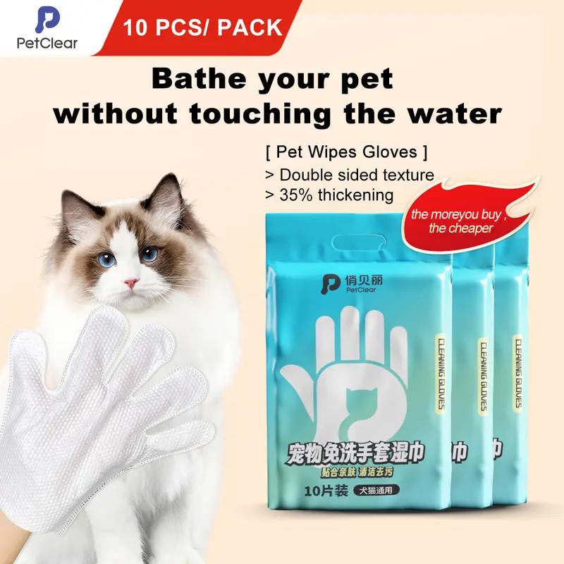 PetClear Disposable Pet Cleaning Glove Wipes