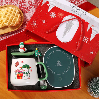✨🎅Christmas Ceramic Coffee Mug Gift Set with Cup Warmer