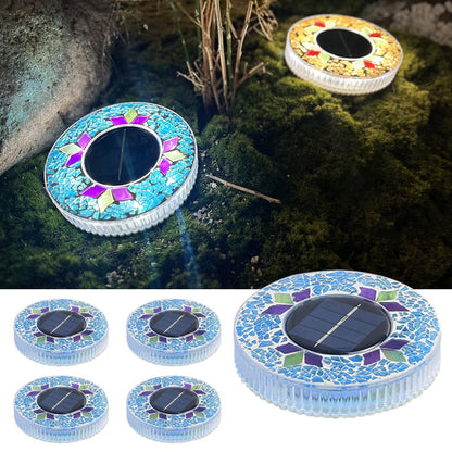 🚀Gift for Father's Day✨Solar Outdoor Mosaic Disc Lights (4-Pack)