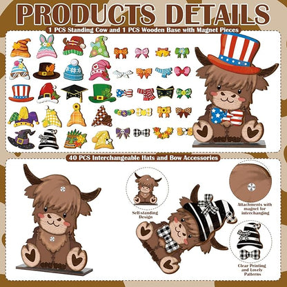 🐾Interchangeable Wooden Animal Decor✨