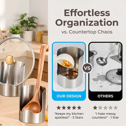 ✨LAST DAY 49% OFF 🍴Stainless Steel Utensil Organizer | Keep Your Kitchen Counter Clean & Stylish