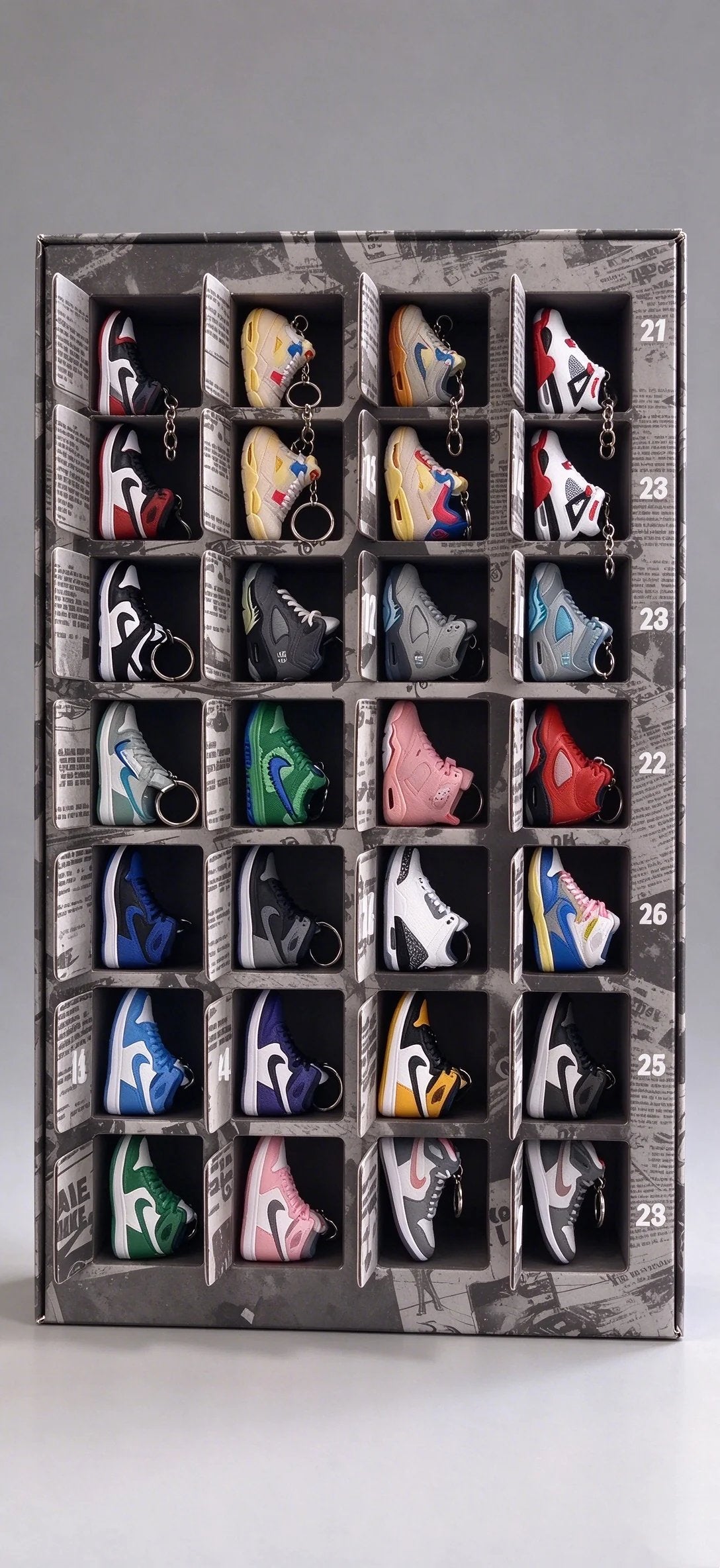 Sneakerhead Advent Calendar | 24 Mini Sneaker Keychains Christmas Countdown Gift