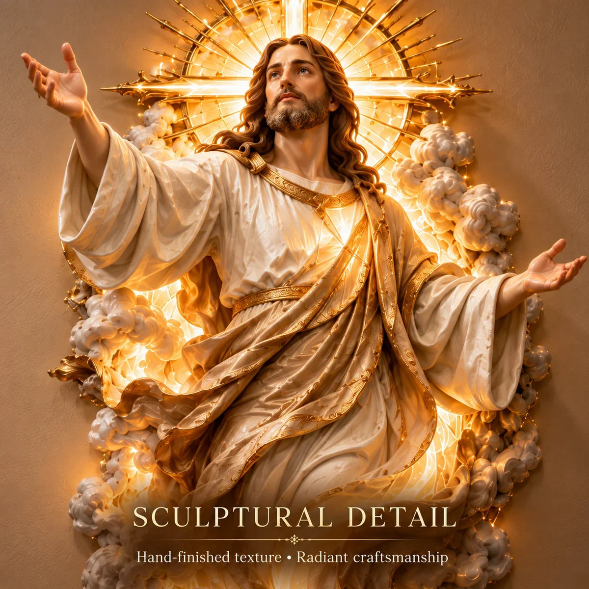 ✝️ Light of the World Jesus Wall Sculpture – A Radiant Symbol of Faith for the Home